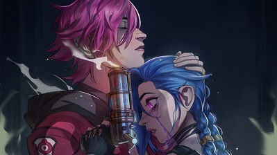 دانلود والپیپر وی و جینکس آرکین Arcane Vi Jinx LoL Art