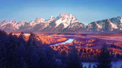 دانلود والپیپر پارک ملی گراند تتون Grand Teton National Park River Forest Mountain Scenery
