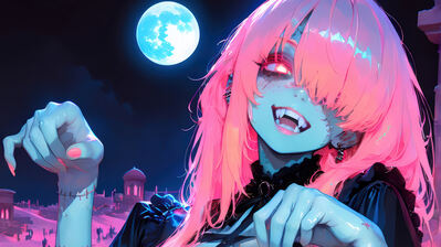 دانلود والپیپر دختر انیمه زامبی در قبرستان Zombie Anime Girl j Graveyard