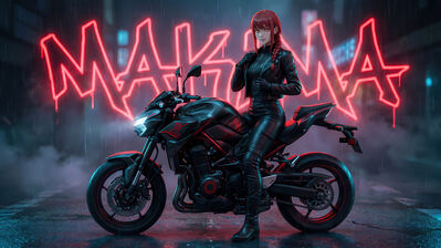 دانلود والپیپر ماکیما چینساو من Makima Motorcycle