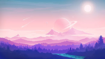 دانلود والپیپر طبیعت مینیمال Colorful Minimalist Nature