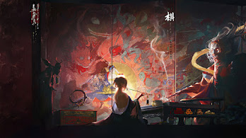 دانلود والپیپر هنر فانتزی اهریمن ژاپنی Fantasy Japanese Demon Yokai Art