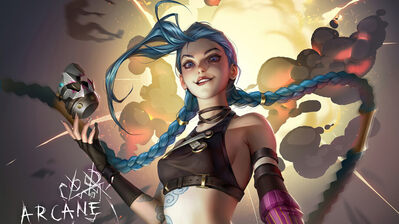 دانلود والپیپر نارنجک جینکس Arcane Jinx Grenade Arcane LoL League of Legends Game Art
