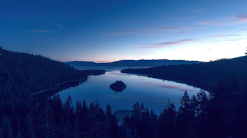 دانلود والپیپر منظره دریاچه و جنگل طلوع آفتاب Lake Forest Sunrise Horizon Scenery