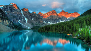 دانلود والپیپر دریاچه کوهستان جنگل طبیعت Mountain Lake Forest Landscape