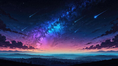 دانلود والپیپر آسمان شب پرستاره دنباله‌دار Night Sky Starry Comet