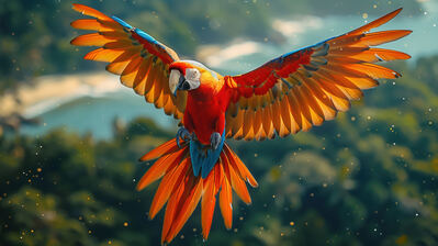 دانلود والپیپر طوطی پرنده در حال پرواز Parrot Bird Flying