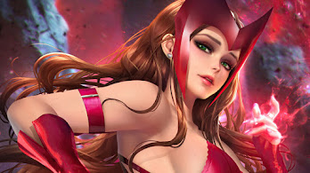 دانلود والپیپر اسکارلت ویچ واندا ماکسیموف Scarlet Witch Wanda Maximoff Marvel Superhero | اسکارلت ویچ یعنی وقتی تروما داری، ولی به‌جای تراپی ترجیح می‌دی واقعیت رو ری‌استارت کنی.