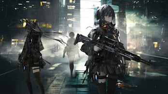 دانلود والپیپر دختران انیمه اسلحه سرباز علمی-تخیلی Anime Girls Guns Soldier Sci-Fi