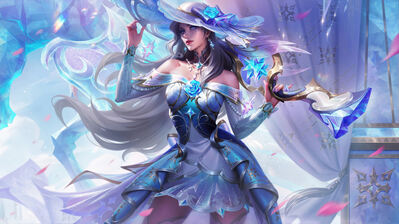 دانلود والپیپر کیتلین اسکین Crystal Rose لیگ آف لجندز وحشی ریفت Caitlyn LoL WR Splash Art