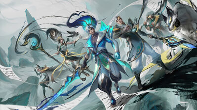 دانلود والپیپر کالیگرافیا یاسو و دیگران لول Calligraphia Yasuo Jarvan IV Janna Tryndamere Xayah LoL