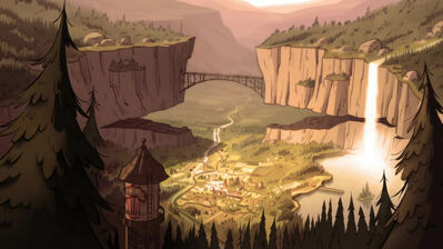 دانلود والپیپر شهر Gravity Falls Town