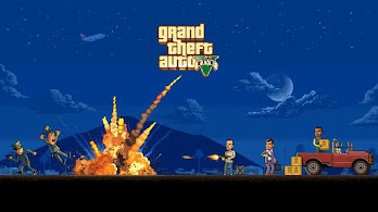 دانلود والپیپر پیکسلی جی‌تی‌ای ۵ GTA 5 Pixel Art | جی‌تی‌ای پیکسلی یعنی زندگی‌ات هم همونقدر پیکسلی و افتضاحه، ولی توی ذهنت یه هلی‌کوپتر داری که فرار می‌کنی.