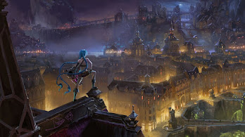 دانلود والپیپر جینکس لول و پیلتاور Landscape Jinx LoL Piltover Zaun LoR
