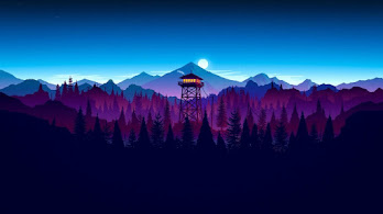 دانلود والپیپر دیجیتال آرت منظره کوه و برجک Landscape Digital Art