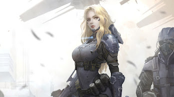 دانلود والپیپر سرباز دختر علمی تخیلی Sci-Fi Girl Soldier