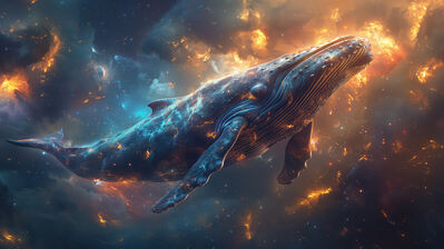 دانلود والپیپر نهنگ فضایی Space Humpback Whale
