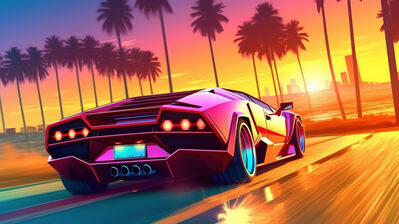 دانلود والپیپر ماشین اسپورت لامبورگینی غروب Sports Car Lamborghini Sunset