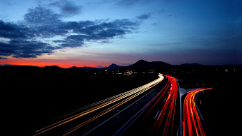 دانلود والپیپر جاده غروب منظره Sunset Road Landscape Sky Clouds