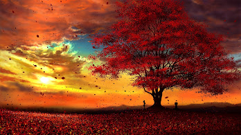 دانلود والپیپر پاییز و غروب انیمه Anime Autumn Scenery Sunset