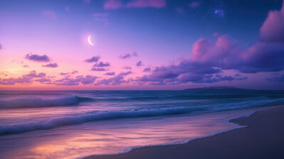 دانلود والپیپر منظره موج‌سواری در ساحل Beach Waves Sunrise