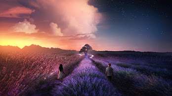 دانلود والپیپر منظره افق با زوج عاشق Couple Horizon Landscape