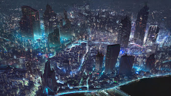 دانلود والپیپر شب سایبرپانک سای فای Cyberpunk Night City Sci-Fi