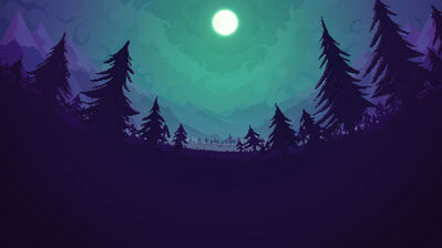 دانلود والپیپر پیکسل آرت شب و ماه کامل Forest Night Pixel Art