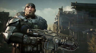 دانلود والپیپر گیرز آف وار ریلودد مارکوس فینیکس Gears of War Reloaded Marcus Fenix | مارکوس فینیکس یعنی جنگجوی حرفه‌ای، ولی تو فقط توی ریپلای زدن به بقیه با تاخیر حرفه‌ای هستی.