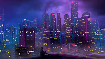 دانلود والپیپر منظره شب شهر Night City