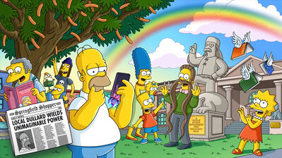 دانلود پوستر سیمپسون‌ها در فورتنایت Simpsons Characters Fortnite Game