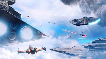 دانلود پوستر نبرد سفینه ستاره‌ای Star Wars Starship Cruiser Battle