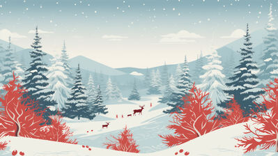دانلود والپیپر منظره جنگل زمستانی Winter Forest Scenery