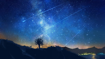 دانلود والپیپر آنیمه شهاب سنگ و آسمان شب Shooting Stars Night Sky