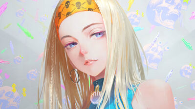 دانلود والپیپر آرت دختر بلوند انیمه Blonde Anime Girl Art