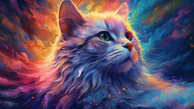 دانلود والپیپر گربه رنگارنگ Cat Colorful