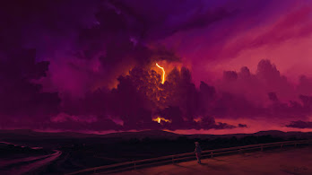 دانلود والپیپر ابرهای تیره آسمان Clouds Dark Sky Scenery Art