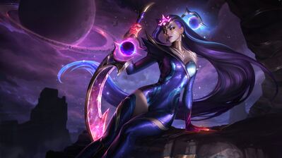 دانلود والپیپر دارک کاسمیک دیانا پرستیژ لول Dark Cosmic Diana Prestige LoL Skin Splash Art