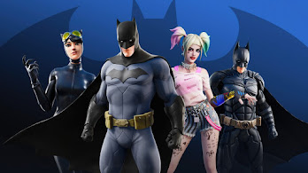 دانلود والپیپر فورتنایت بتمن هارلی کویین کت وومن Fortnite Batman Harley Quinn Catwoman DC Skins Outfits