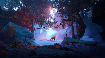 دانلود والپیپر روباه در جنگل Fox Forest Nature Scenery Art