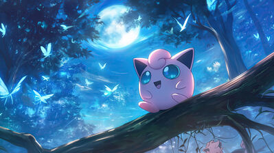 دانلود والپیپر جیگلی‌پاف پوکمون Jigglypuff Night Forest