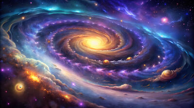 دانلود والپیپر کهکشان راه شیری سیاره رنگی Milky Way Space