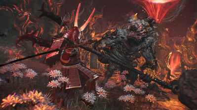 دانلود والپیپر نبرد سامورایی و هیولا Nioh 3 Monster Samurai Battle
