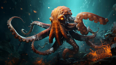 دانلود والپیپر اختاپوس زیر آب Octopus Underwater