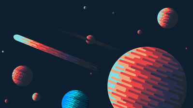 دانلود والپیپر سیاره فضا انتزاعی Planet Space Abstract Background Digital Art