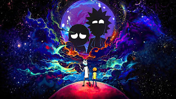 دانلود والپیپر ریک و مورتی آسمان شب Rick and Morty Space