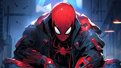 دانلود والپیپر مرد عنکبوتی سایبرپانک Spider-Man Cyberpunk