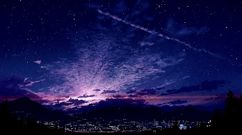 دانلود والپیپر انیمه طلوع شهر Sunrise City Sky Anime