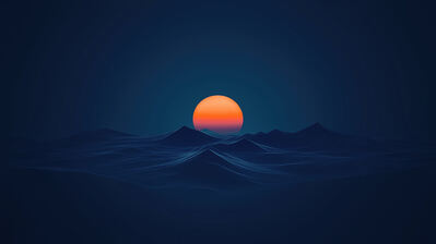 دانلود والپیپر مینیمال غروب کوه Sunset Mountain Minimalist