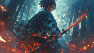 دانلود والپیپر تانجیرو دیمن اسلیر Tanjiro Demon Slayer